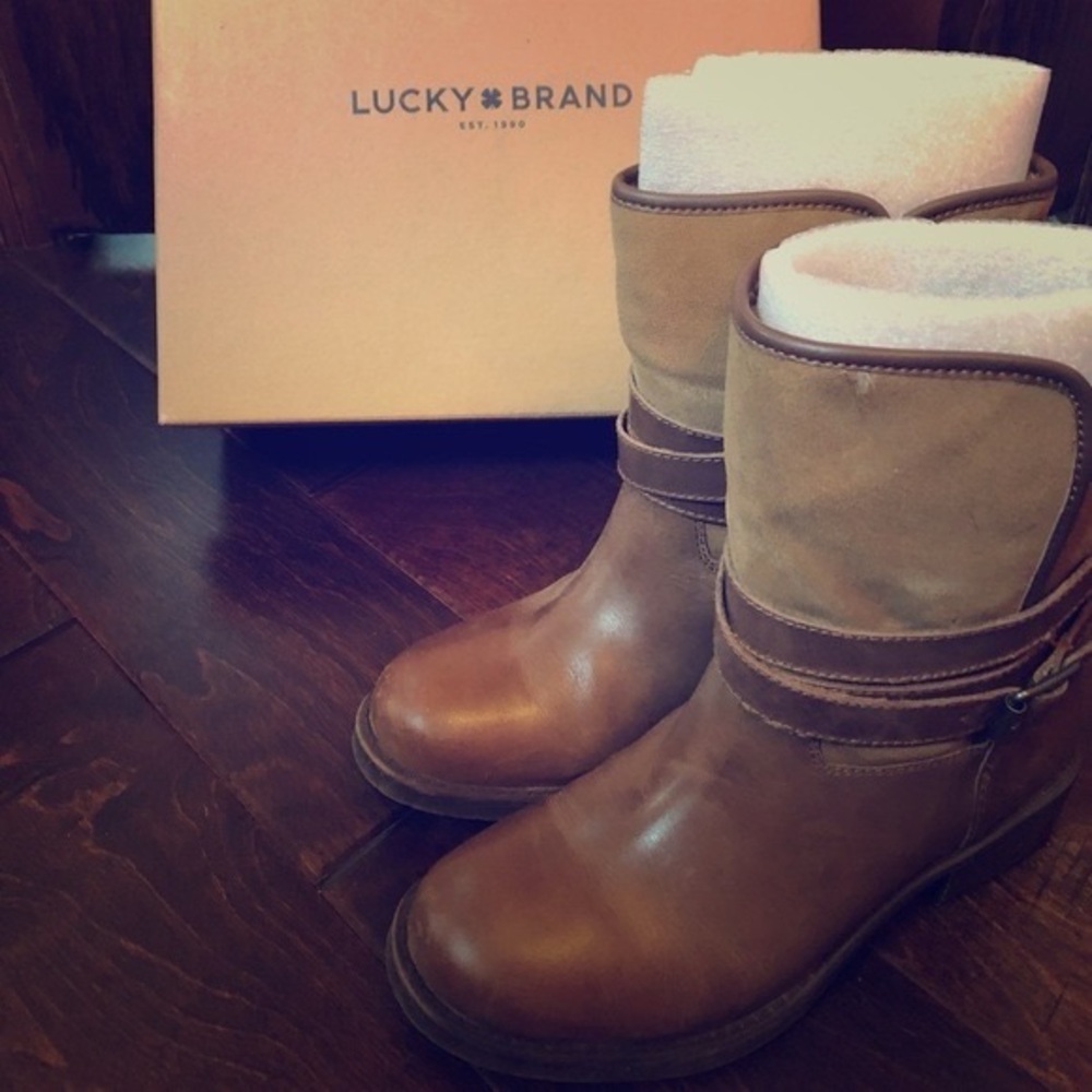 Lucky Brand Boots Declan Leather Faux Fur